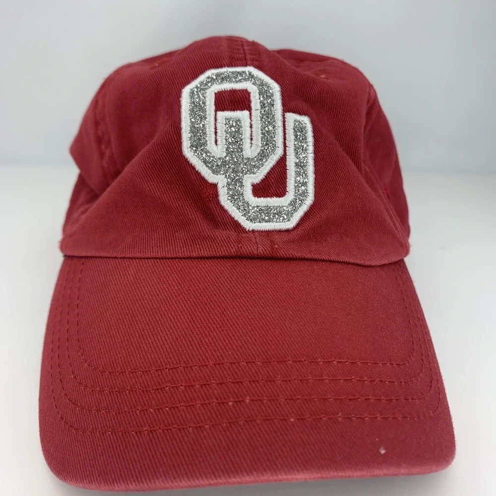 OU Oklahoma Sooners Hat YOUTH Girls Adjustable Strapback Glitter Sparkle TOW Cap